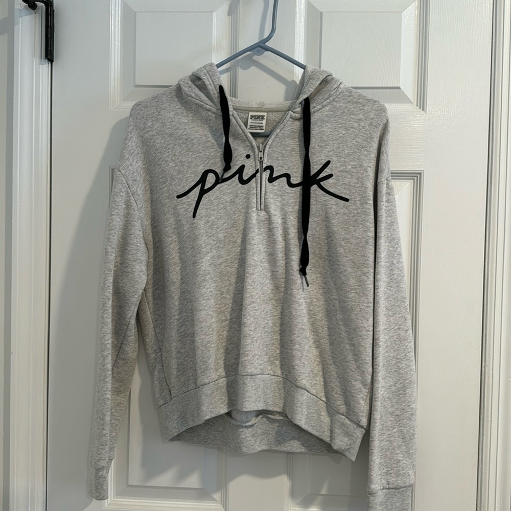 Pink Victoria secret grey hoodie